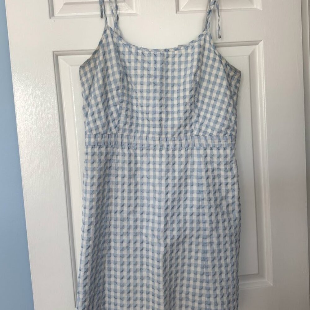 Blue and White Checkered Madewell Dress